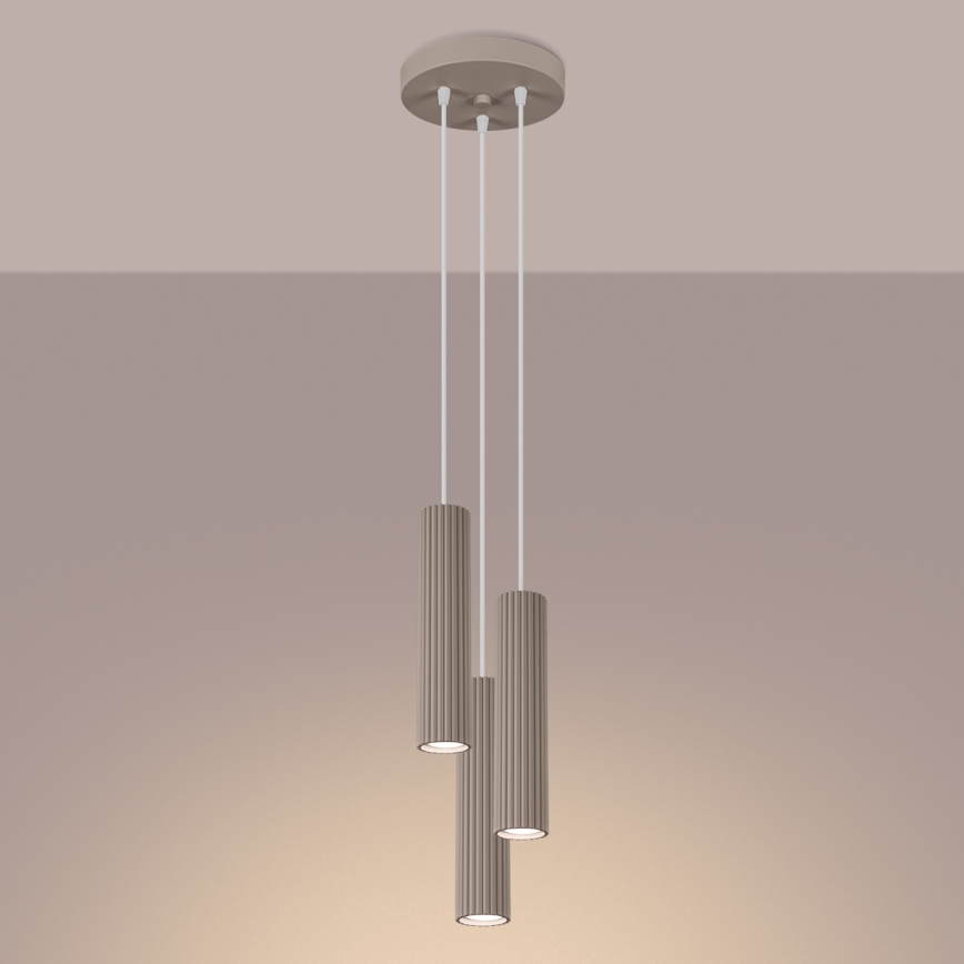 Brilagi - Hängeleuchte CRESTO 3xGU10/10W/230V taupe