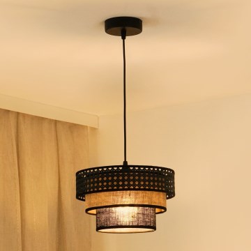 Brilagi - Hängeleuchte DAKOTA LUNETA 1xE27/15W/230V d 25 cm schwarz/beige