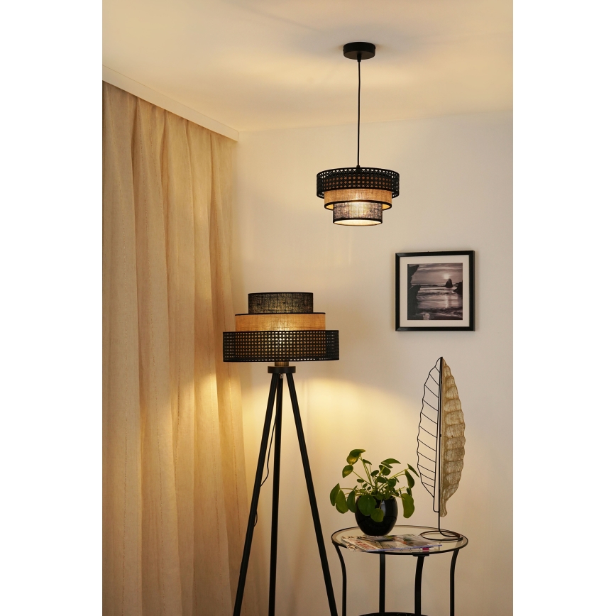 Brilagi - Hängeleuchte DAKOTA LUNETA 1xE27/15W/230V d 25 cm schwarz/beige