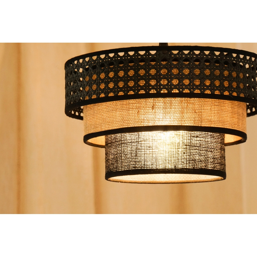 Brilagi - Hängeleuchte DAKOTA LUNETA 1xE27/15W/230V d 25 cm schwarz/beige