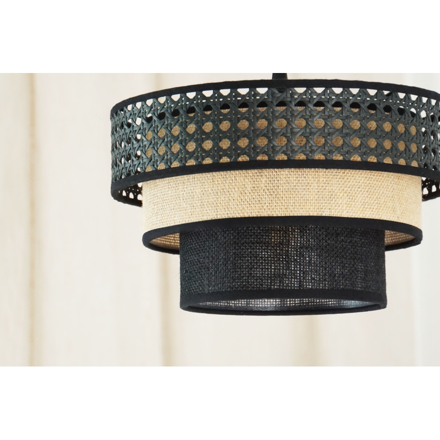 Brilagi - Hängeleuchte DAKOTA LUNETA 1xE27/15W/230V d 25 cm schwarz/beige