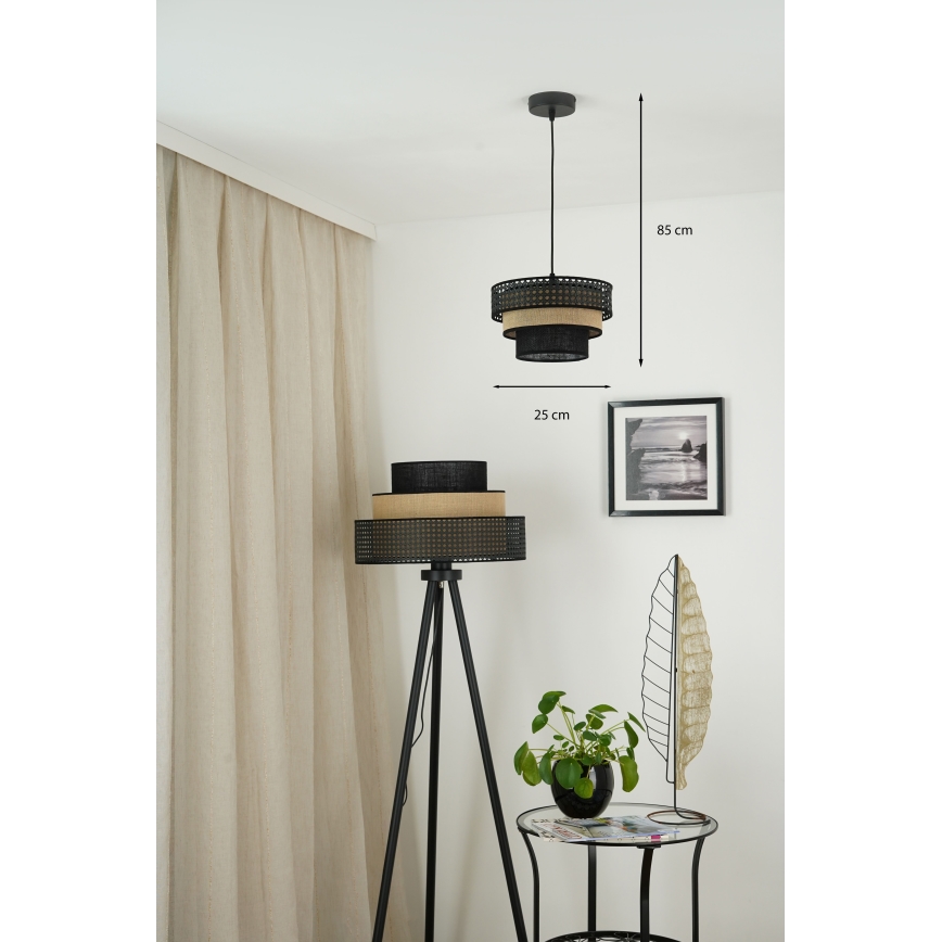 Brilagi - Hängeleuchte DAKOTA LUNETA 1xE27/15W/230V d 25 cm schwarz/beige