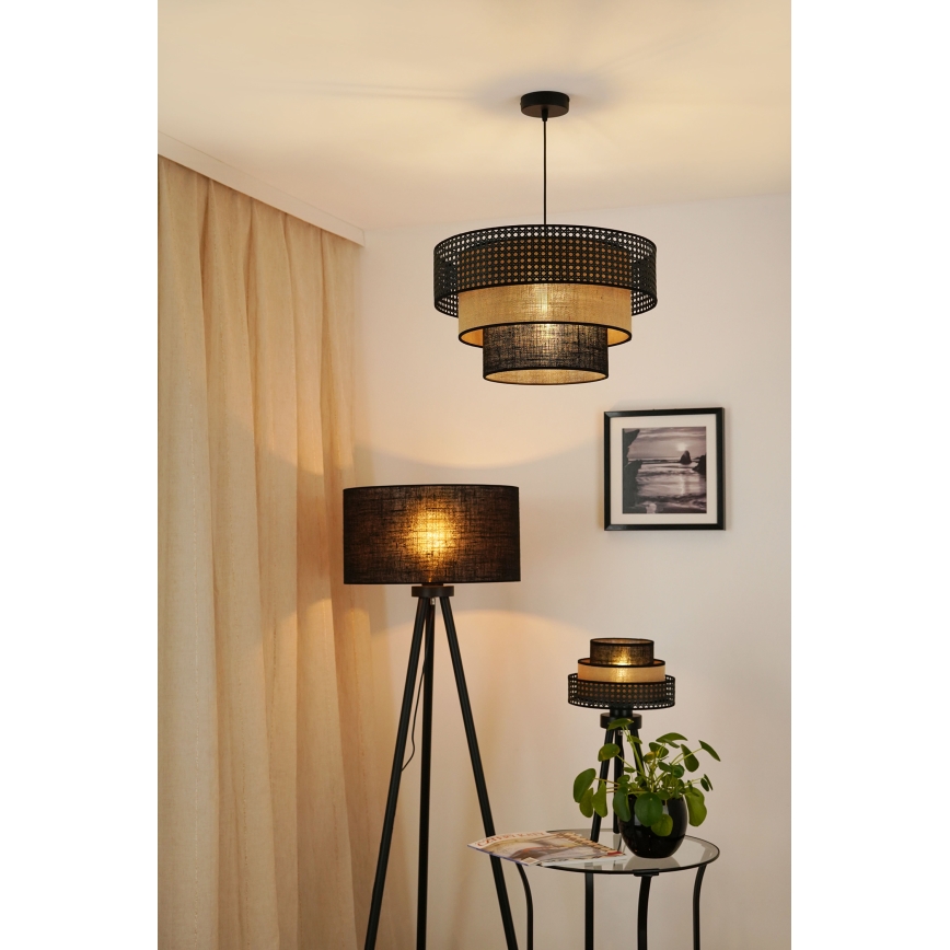 Brilagi - Hängeleuchte DAKOTA LUNETA 1xE27/15W/230V d 45 cm schwarz/beige