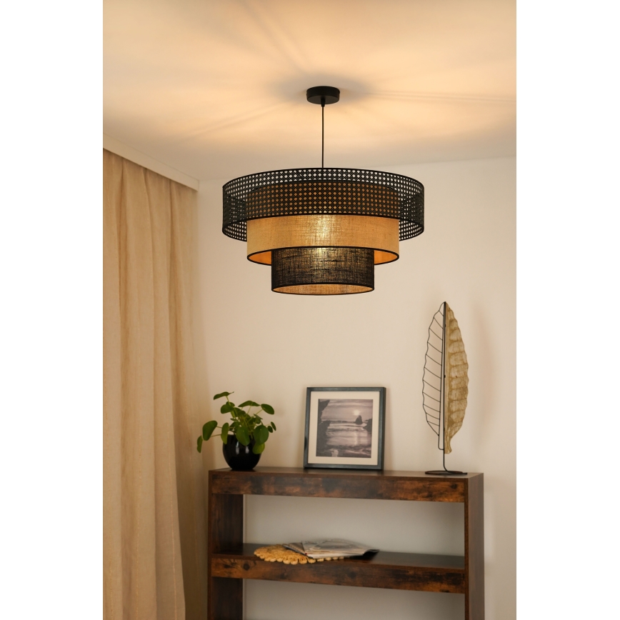 Brilagi - Hängeleuchte DAKOTA LUNETA 1xE27/15W/230V d 60 cm schwarz/beige