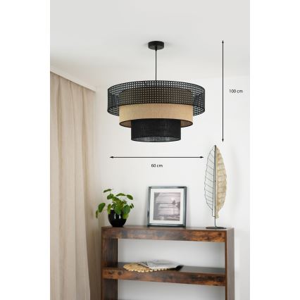 Brilagi - Hängeleuchte DAKOTA LUNETA 1xE27/15W/230V d 60 cm schwarz/beige
