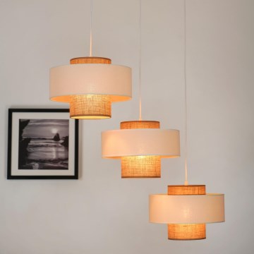 Brilagi - Hängeleuchte DALLAS 3xE27/15W/230V braun/cremefarben/weiß