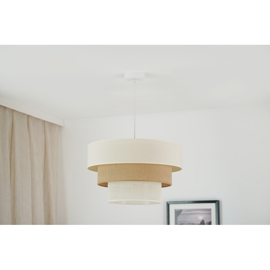 Brilagi - Hängeleuchte DENVER LUNETA 1xE27/15W/230V d 45 cm beige/braun/cremefarben