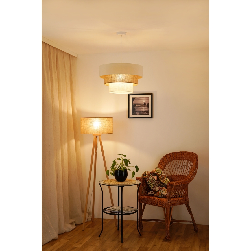 Brilagi - Hängeleuchte DENVER LUNETA 1xE27/15W/230V d 45 cm beige/braun/cremefarben