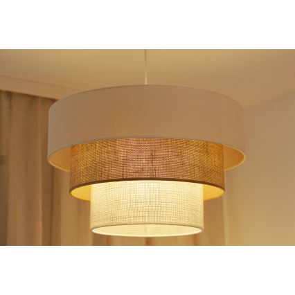 Brilagi - Hängeleuchte DENVER LUNETA 1xE27/15W/230V d 45 cm beige/braun/cremefarben