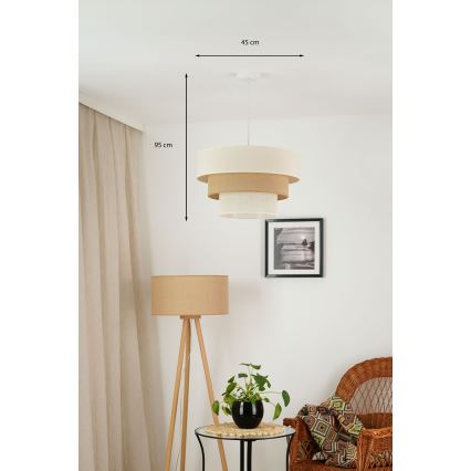 Brilagi - Hängeleuchte DENVER LUNETA 1xE27/15W/230V d 45 cm beige/braun/cremefarben