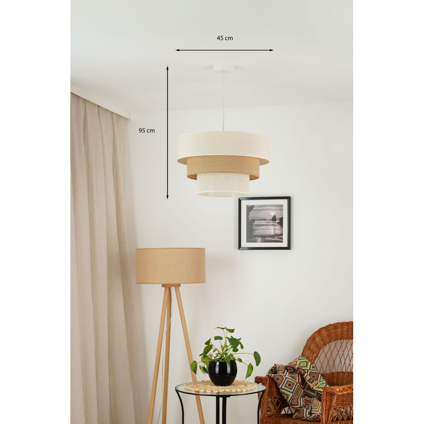 Brilagi - Hängeleuchte DENVER LUNETA 1xE27/15W/230V d 45 cm beige/braun/cremefarben