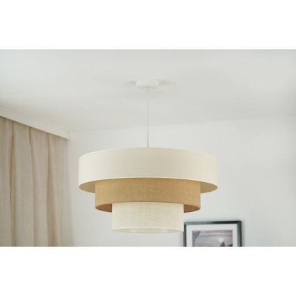 Brilagi - Hängeleuchte DENVER LUNETA 1xE27/15W/230V d 60 cm beige/braun/cremefarben