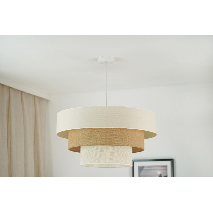 Brilagi - Hängeleuchte DENVER LUNETA 1xE27/15W/230V d 60 cm beige/braun/cremefarben