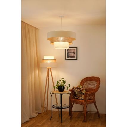 Brilagi - Hängeleuchte DENVER LUNETA 1xE27/15W/230V d 60 cm beige/braun/cremefarben