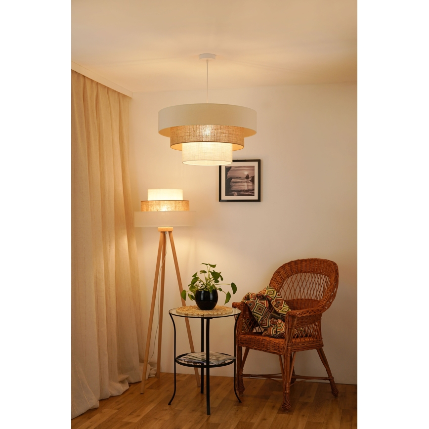 Brilagi - Hängeleuchte DENVER LUNETA 1xE27/15W/230V d 60 cm beige/braun/cremefarben