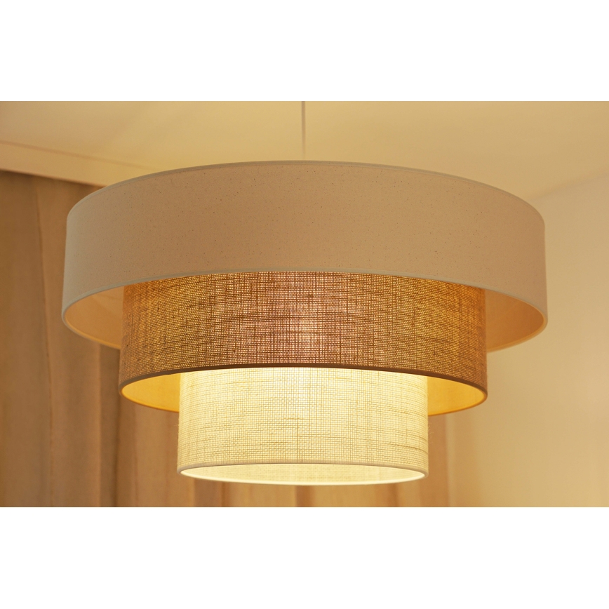 Brilagi - Hängeleuchte DENVER LUNETA 1xE27/15W/230V d 60 cm beige/braun/cremefarben