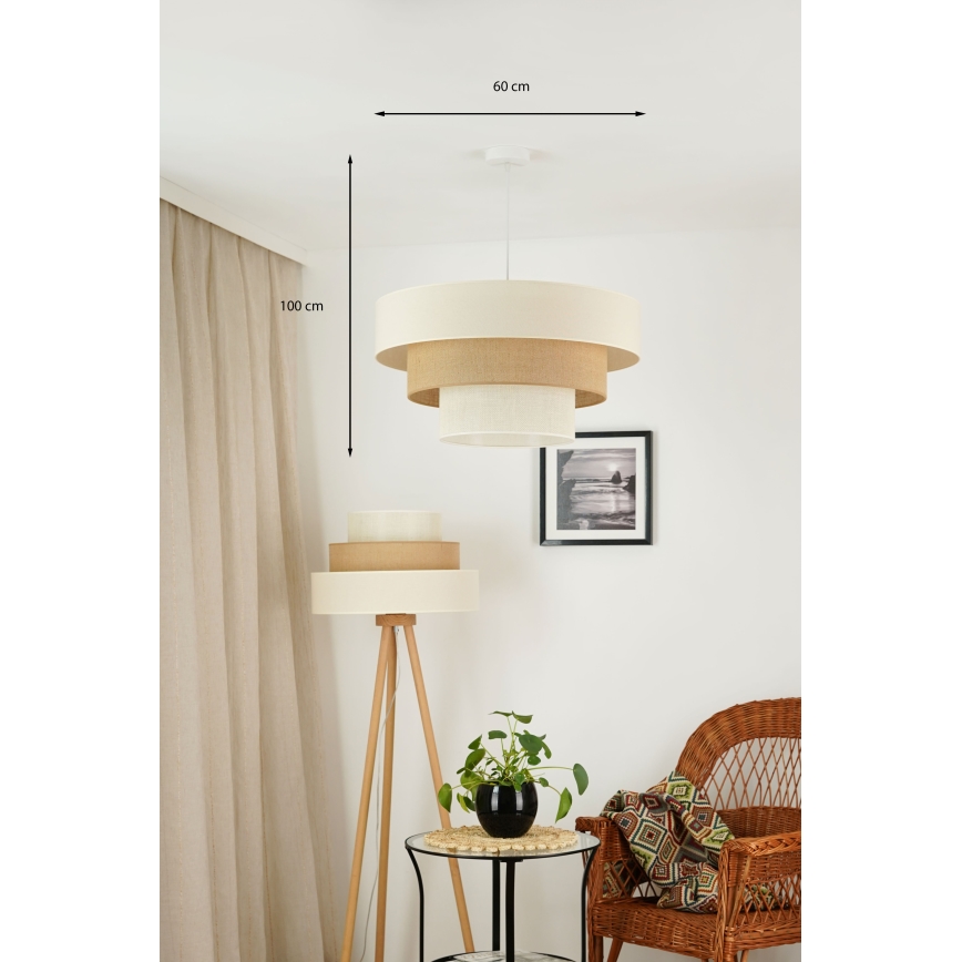 Brilagi - Hängeleuchte DENVER LUNETA 1xE27/15W/230V d 60 cm beige/braun/cremefarben