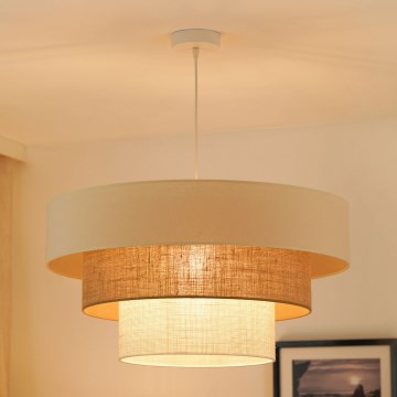 Brilagi - Hängeleuchte DENVER LUNETA 1xE27/15W/230V d 60 cm beige/braun/cremefarben