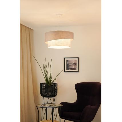 Brilagi - Hängeleuchte DOVER SHINE 1xE27/15W/230V d 50 cm grau/cremefarben