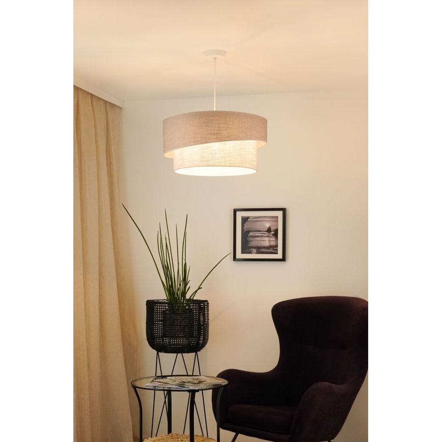 Brilagi - Hängeleuchte DOVER SHINE 1xE27/15W/230V d 50 cm grau/cremefarben