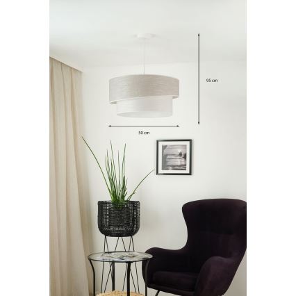 Brilagi - Hängeleuchte DOVER SHINE 1xE27/15W/230V d 50 cm grau/cremefarben