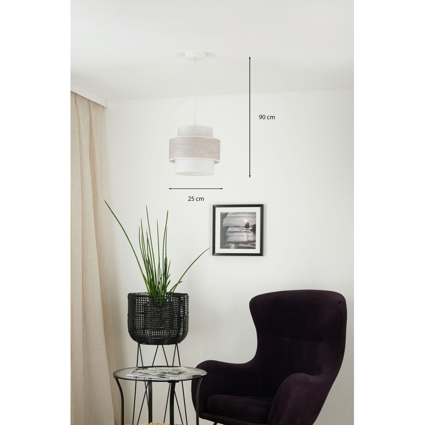 Brilagi - Hängeleuchte DOVER SPACE 1xE27/15W/230V d 25 cm grau/cremefarben