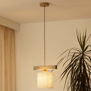 Brilagi - Hängeleuchte FOREST 1xE27/15W/230V Kiefer/braun/cremefarben