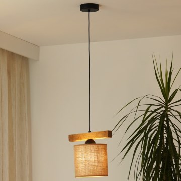 Brilagi - Hängeleuchte FOREST 1xE27/15W/230V Kiefer/braun/schwarz