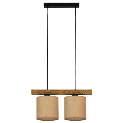 Brilagi - Hängeleuchte FOREST 2xE27/15W/230V Kiefer/braun/schwarz