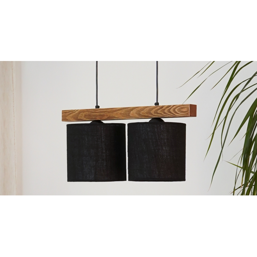 Brilagi - Hängeleuchte FOREST 2xE27/15W/230V Kiefer/schwarz