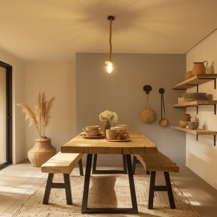 Brilagi - Hängeleuchte KOS 1xE27/60W/230V Buche