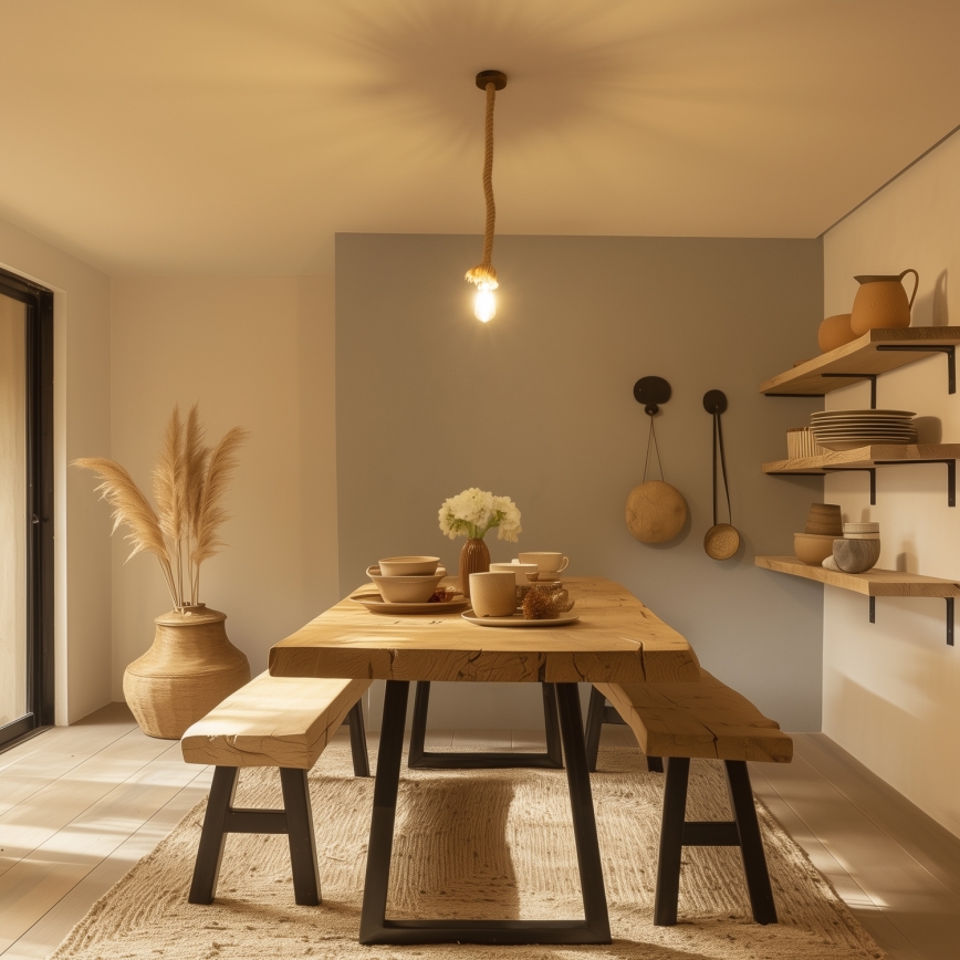 Brilagi - Hängeleuchte KOS 1xE27/60W/230V Buche