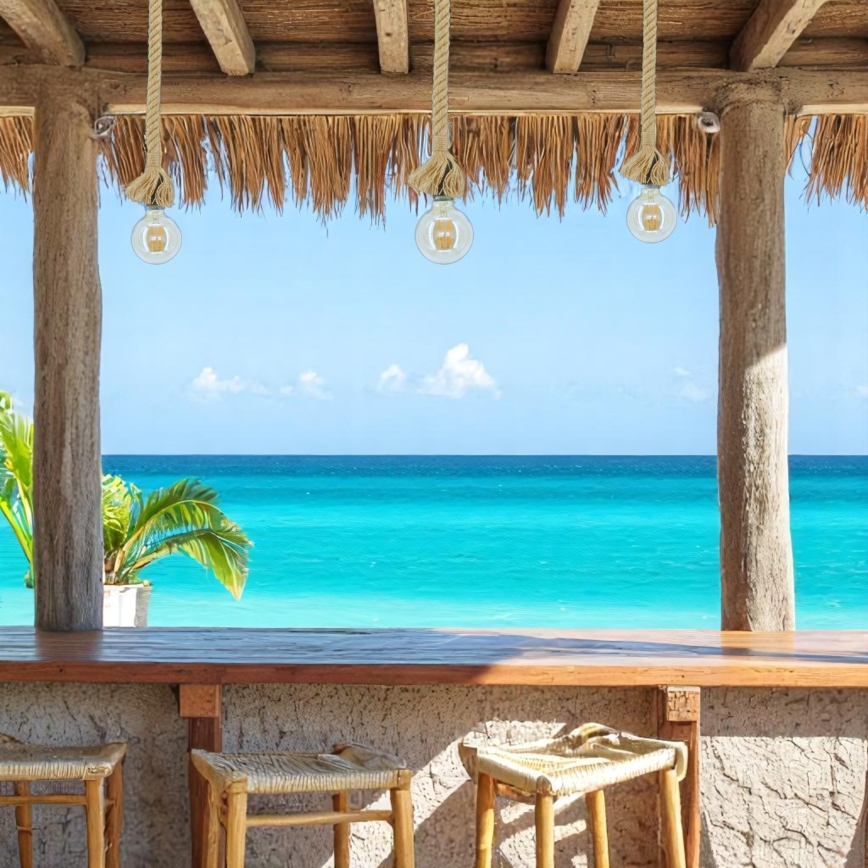 Brilagi - Hängeleuchte KOS 1xE27/60W/230V Buche