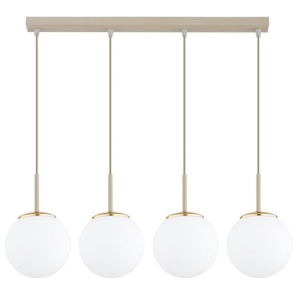 Brilagi - Hängeleuchte MILO mit Kabel 4xE27/60W/230V beige/gold