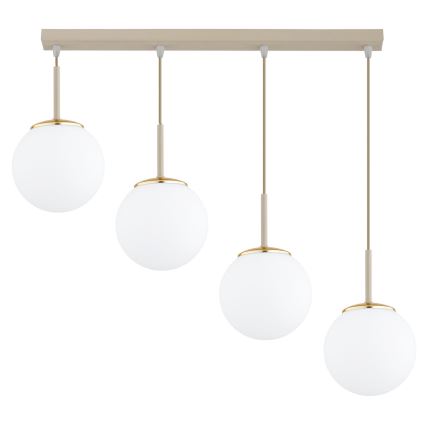 Brilagi - Hängeleuchte MILO mit Kabel 4xE27/60W/230V beige/gold