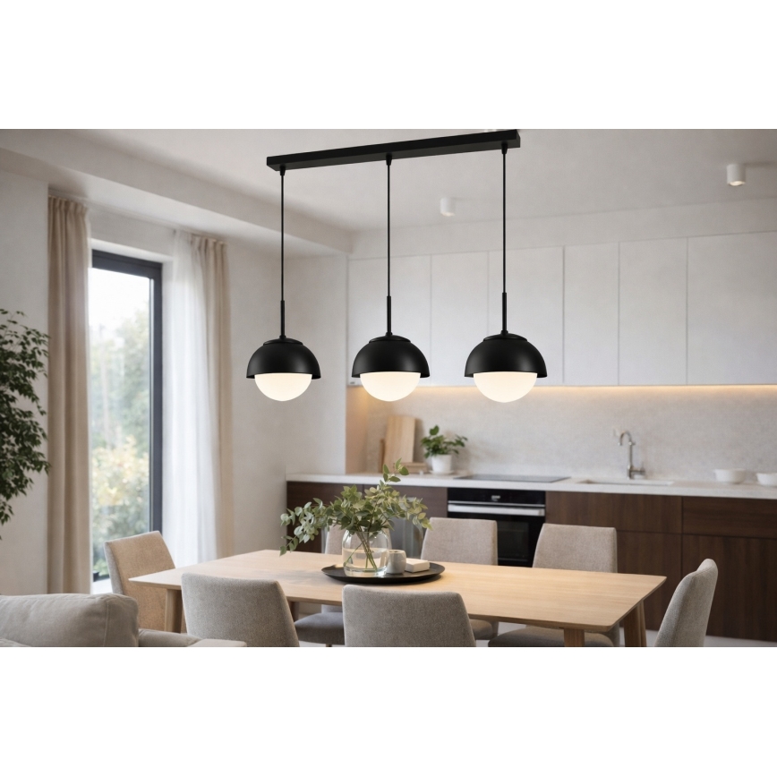 BRILAGI - Hängeleuchte mit Kabel COSMO 3xE27/60W/230V schwarz