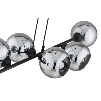 Brilagi - Hängeleuchte mit Kabel DIOR 6xE27/60W/230V schwarz/rauchgrau