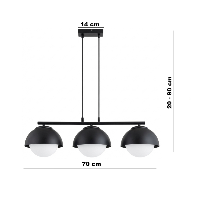 BRILAGI - Hängeleuchte mit Kabelaufhängung COSMO 3xE27/60W/230V schwarz