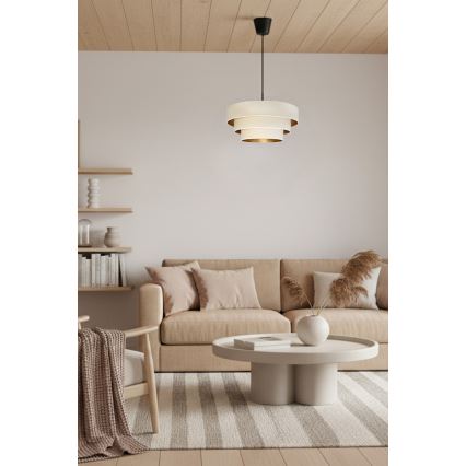 Brilagi - Hängeleuchte mit Kabelaufhängung LUNETA 1xE27/60W/230V Ø 40 cm creme/gold