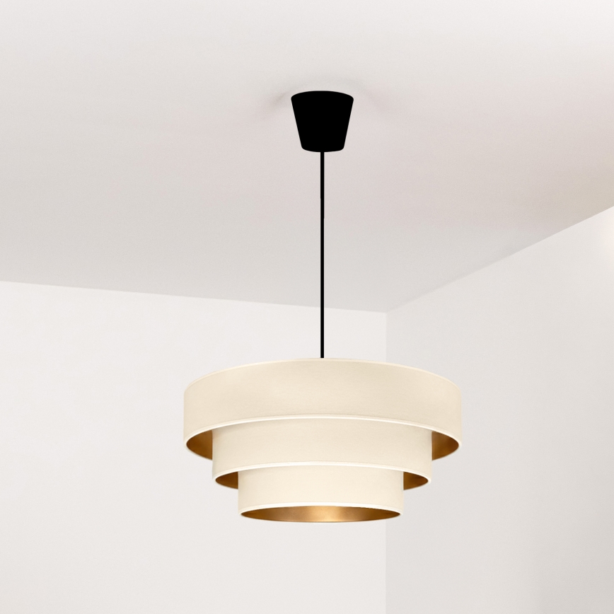 Brilagi - Hängeleuchte mit Kabelaufhängung LUNETA 1xE27/60W/230V Ø 40 cm creme/gold