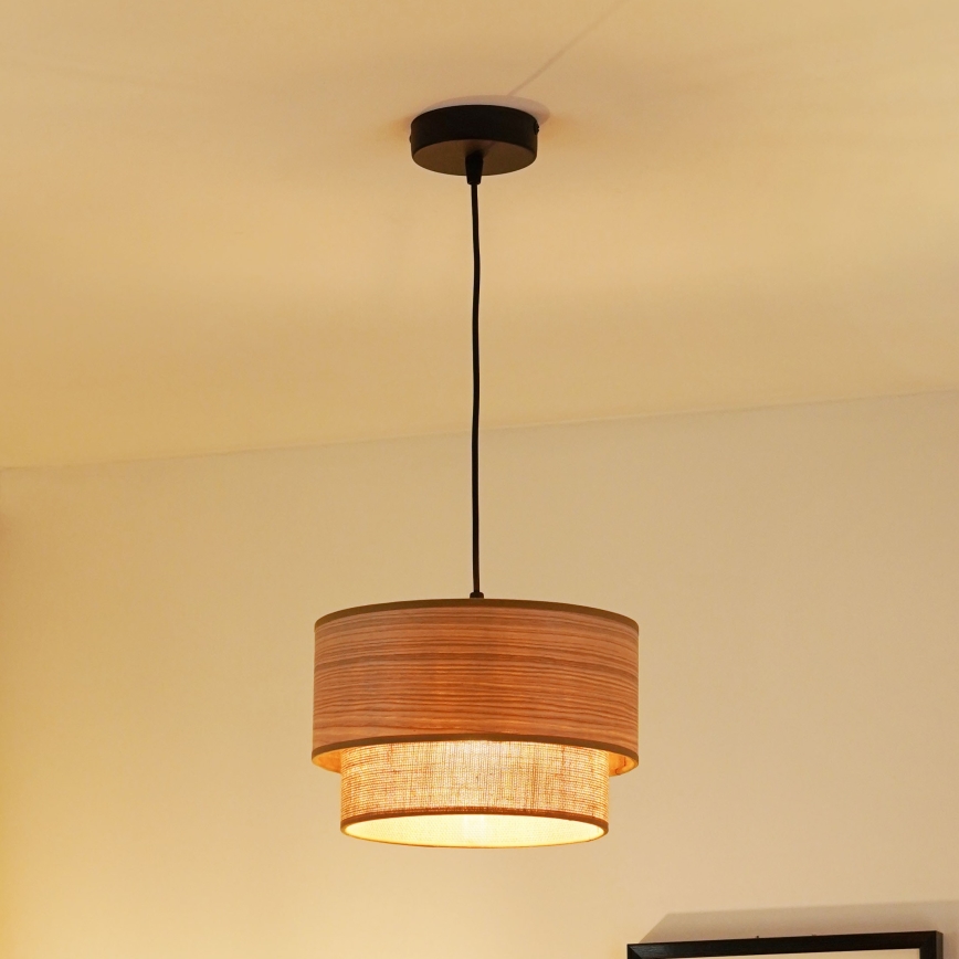 Brilagi - Hängeleuchte MONTANA BOHO 1xE27/15W/230V d 25 cm braun/schwarz