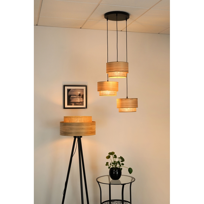 Brilagi - Hängeleuchte MONTANA BOHO 3xE27/15W/230V braun/schwarz