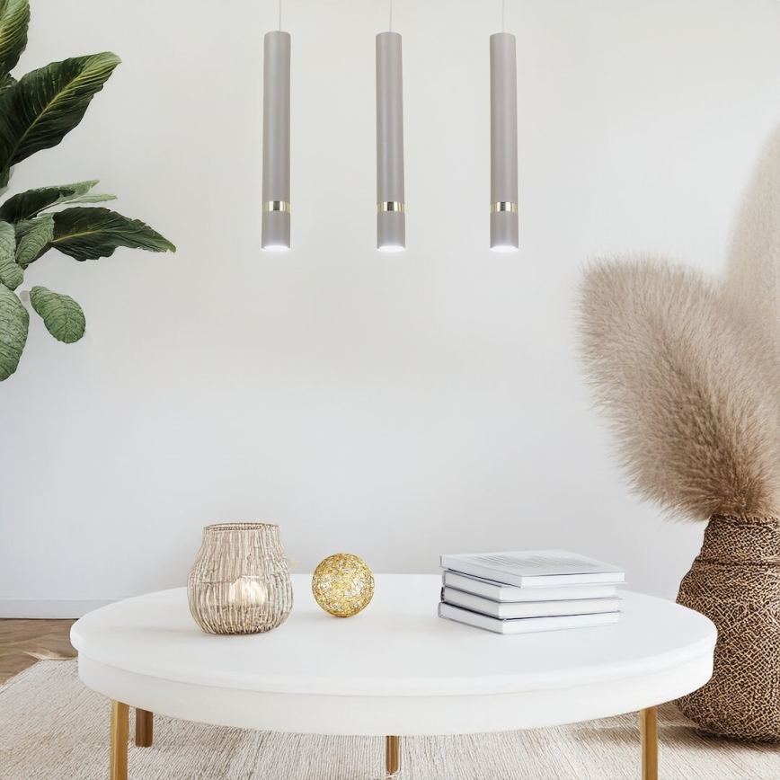 Brilagi - Hängeleuchte POKER 3xGU10/25W/230V beige/golden