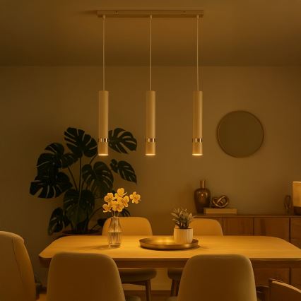 Brilagi - Hängeleuchte POKER 3xGU10/25W/230V beige/golden