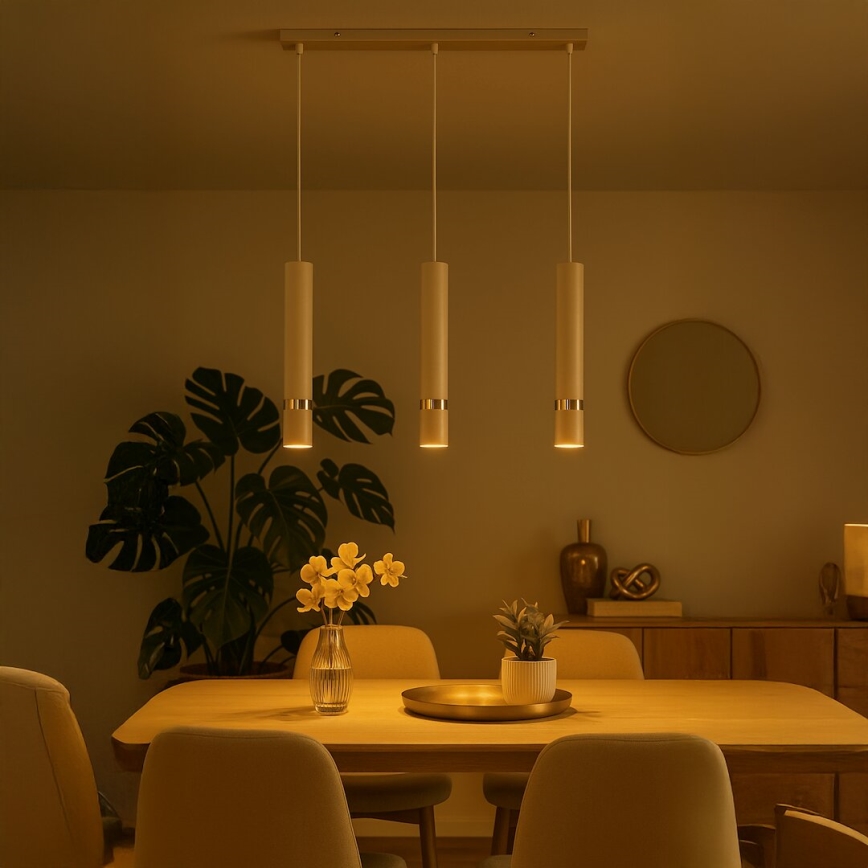 Brilagi - Hängeleuchte POKER 3xGU10/25W/230V beige/golden