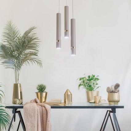 Brilagi - Hängeleuchte POKER 3xGU10/25W/230V beige/golden