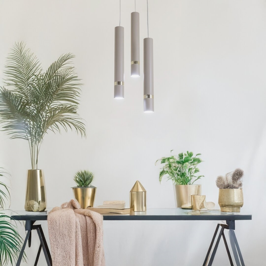 Brilagi - Hängeleuchte POKER 3xGU10/25W/230V beige/golden