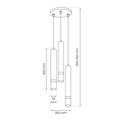 Brilagi - Hängeleuchte POKER 3xGU10/25W/230V beige/golden