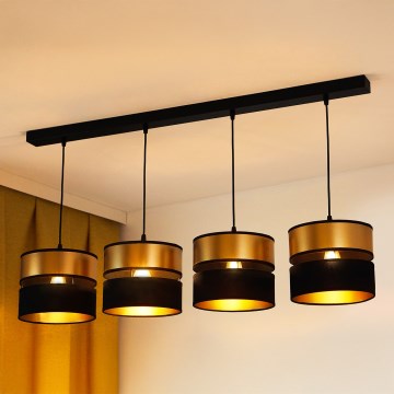 Brilagi - Hängeleuchte ROYAL 4xE27/15W/230V schwarz/golden