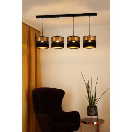 Brilagi - Hängeleuchte ROYAL 4xE27/15W/230V schwarz/golden
